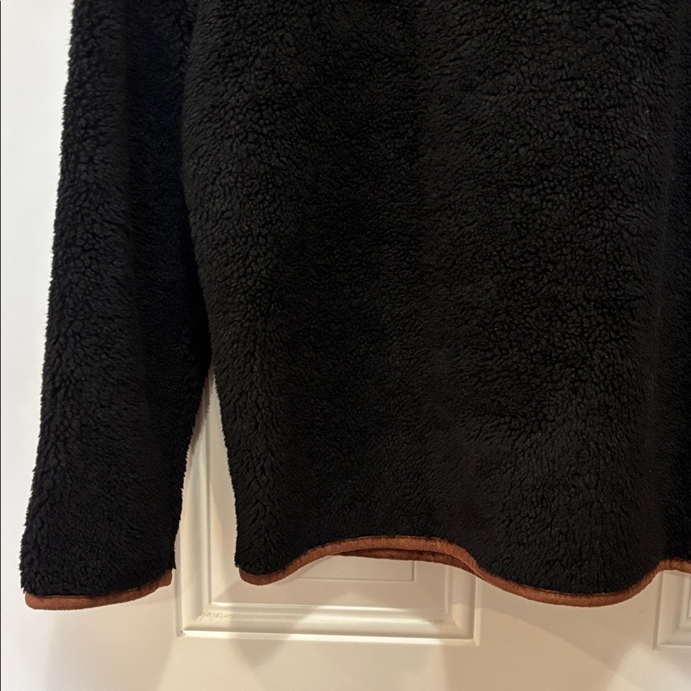 Orvis Toggle-Button Black Sherpa Fleece Jacket Size M - Picture 10 of 15